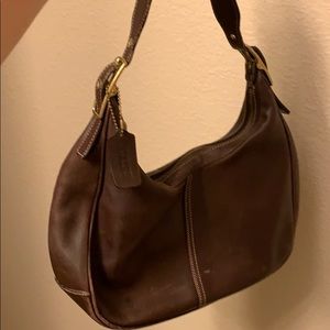 Brown leather Coach purse